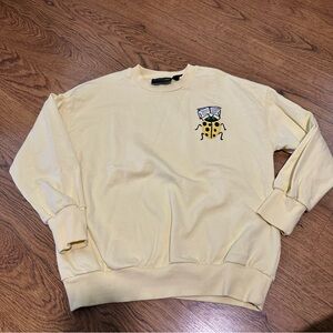 Mini Rodini light yellow Embroidered bug sweatshirt size 7-9 organic cotton